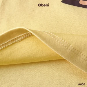 A600 – Áo Thun Trẻ Em Cộc Tay Mùa Hè Họa Tiết Đội Cổ Vũ Khủng Long Obebi