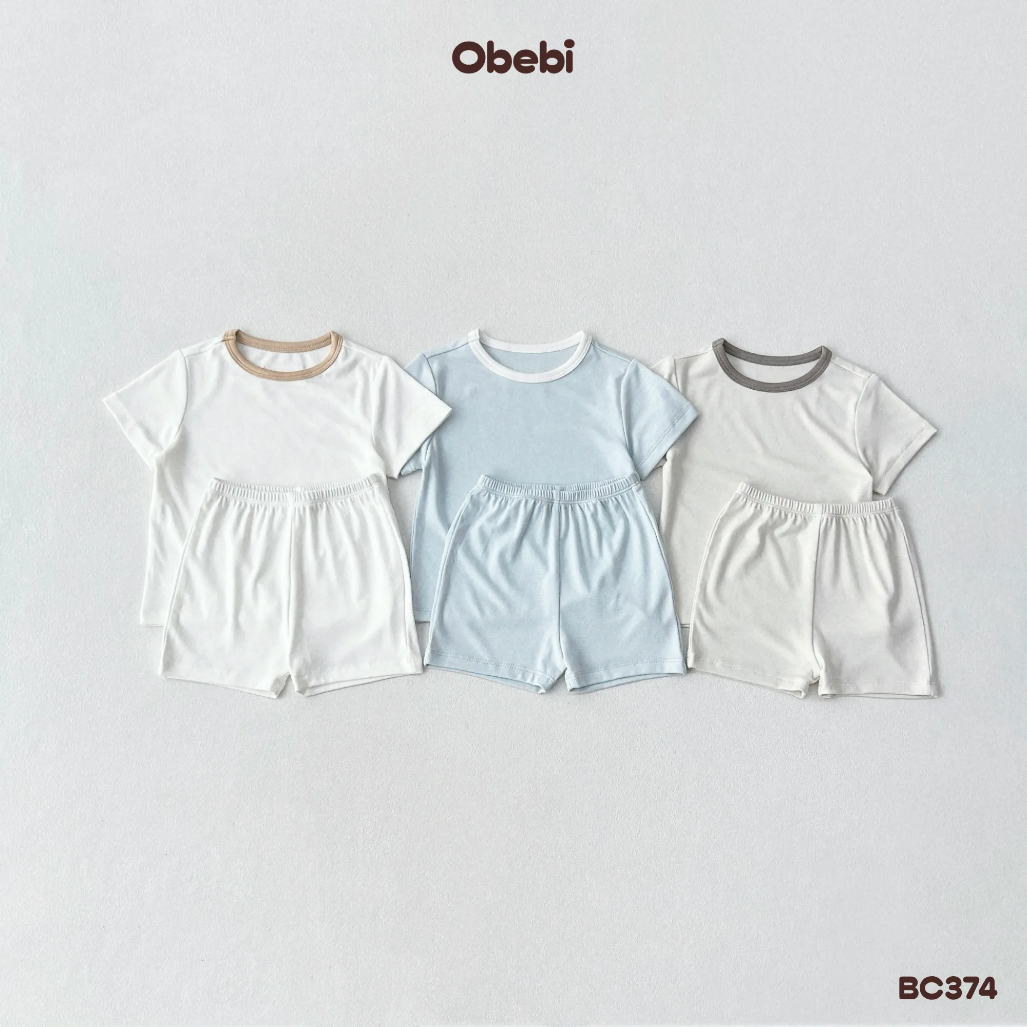 BC374 – Bộ cộc trẻ em mùa hè mặc nhà vải rayon mát mẻ Obebi