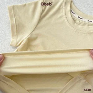 A538 – Áo thun trơn mùa hè vải làm mát Obebi