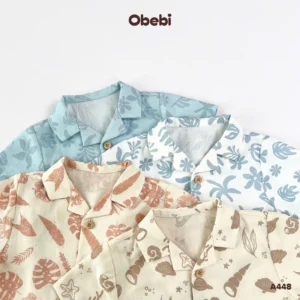 A448 – Áo Sơ Mi Họa Tiết Đi Biển Obebi
