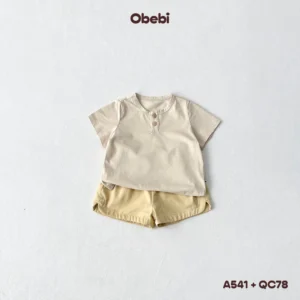 QC78 – Quần đùi kaki hình thêu bóng đèn sáng tạo từ nhân vật Obebi