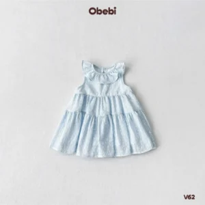 V62 – Váy ba lỗ Bé Gái cổ bèo hoa nhí Dễ Thương Obebi