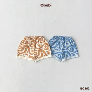 BC362 – Bộ cộc mùa hè trẻ em in họa tiết sóng biển đặc sắc Obebi