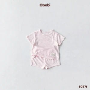 BC376 – Bộ cộc trẻ em mùa hè kẻ ngang Obebi