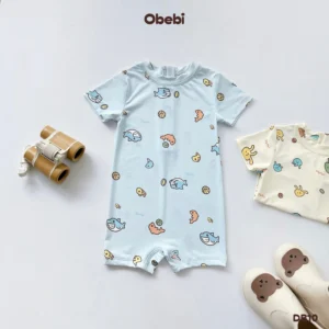 DB10 – Đồ Bơi liền Trẻ Em Mùa Hè Chống Nắng Họa Tiết Biển Obebi