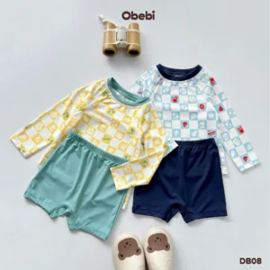 DB08 – Đồ bơi rời trẻ em mùa hè chống nắng họa tiết đáng yêu Obebi