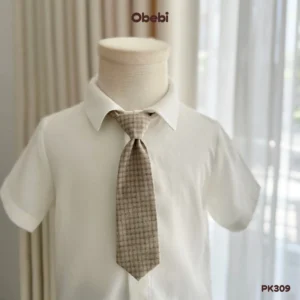 PK309 – Cà Vạt Thanh Lịch Trẻ Em Màu Trơn Và Kẻ Có Dây Chun Điều Chỉnh Obebi