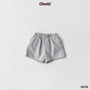 QC74 – Quần đùi trẻ em vải gió thêu hình ngôi sao Obebi