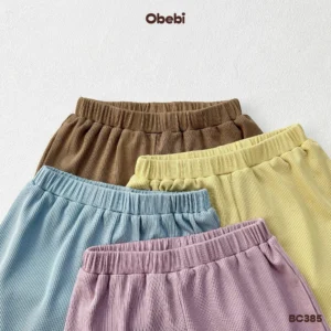 BC385 – Bộ cộc trẻ em mùa hè áo kẻ ngang tay rơi Obebi