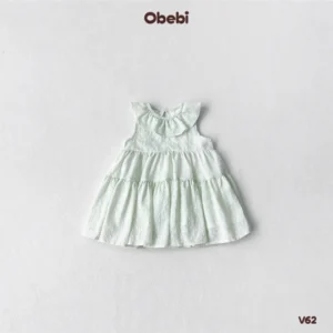 V62 – Váy ba lỗ Bé Gái cổ bèo hoa nhí Dễ Thương Obebi