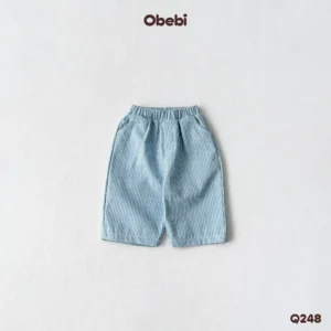 Q248 – Quần jean kẻ trẻ em mùa hè dáng xuông Obebi