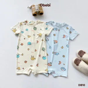 DB10 – Đồ Bơi liền Trẻ Em Mùa Hè Chống Nắng Họa Tiết Biển Obebi