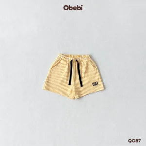 QC87 – Quần Đùi Trẻ Em Mùa Hè Kẻ Sọc Đi Biển Obebi