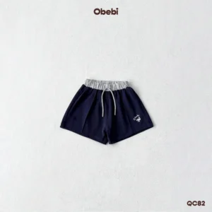 QC82 – Quần Sooc đùi vải cotton in hình cá heo vui nhộn mùa hè Obebi