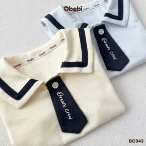 BC343 – Bộ polo thủy thủ trẻ em vải mềm mịn mùa hè Obebi