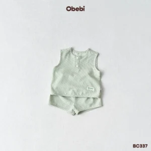 BC337 – Bộ ba lỗ trẻ em hoa tiết kẻ sọc mùa hè Obebi