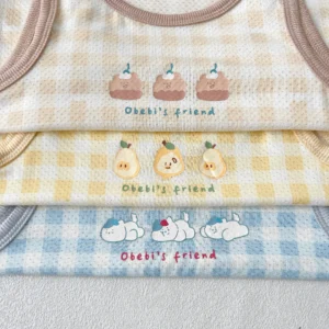 A545 – Set 2 áo ba lỗ mùa hè vải modal mát nhẹ dễ thương Obebi
