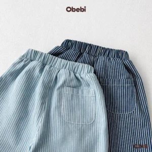Q248 – Quần jean kẻ trẻ em mùa hè dáng xuông Obebi