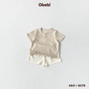 QC75 – Set 2 quần đùi đính mác in nhỏ xinh Obebi