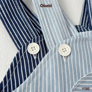 Y130 – Yếm Jean trẻ em mùa hè họa tiết kẻ thời trang Obebi