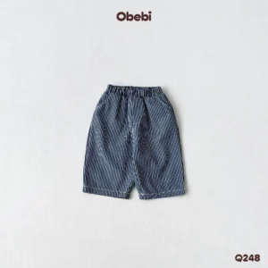 Q248 – Quần jean kẻ trẻ em mùa hè dáng xuông Obebi