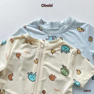 DB10 – Đồ Bơi liền Trẻ Em Mùa Hè Chống Nắng Họa Tiết Biển Obebi