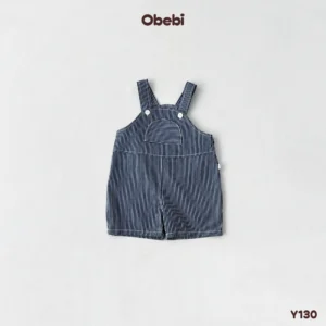 Y130 – Yếm Jean trẻ em mùa hè họa tiết kẻ thời trang Obebi