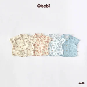 A448 – Áo Sơ Mi Họa Tiết Đi Biển Obebi