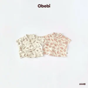 A448 – Áo Sơ Mi Họa Tiết Đi Biển Obebi