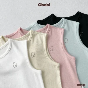BC319 – Bộ ba lỗ vải kháng khuẩn in gấu Obebi