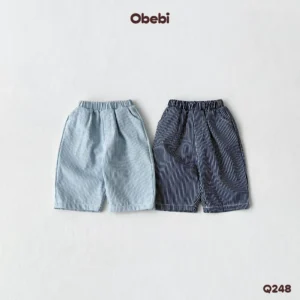 Q248 – Quần jean kẻ trẻ em mùa hè dáng xuông Obebi