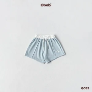 QC82 – Quần Sooc đùi vải cotton in hình cá heo vui nhộn mùa hè Obebi