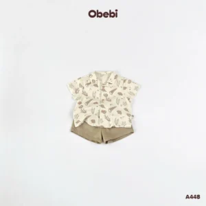 A448 – Áo Sơ Mi Họa Tiết Đi Biển Obebi