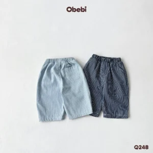 Q248 – Quần jean kẻ trẻ em mùa hè dáng xuông Obebi