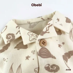A448 – Áo Sơ Mi Họa Tiết Đi Biển Obebi