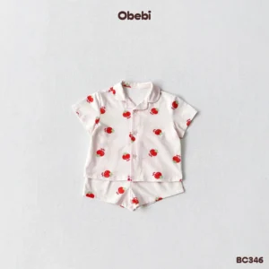 BC346 – Bộ Pyjama trẻ em họa tiết hoa quả mùa hè Obebi