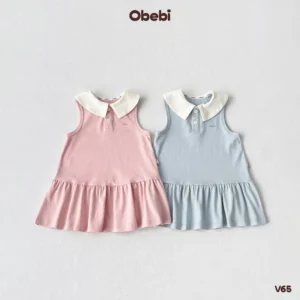 V65 – Váy Bé Gái Công Chúa Nhỏ Cổ Sen Obebi