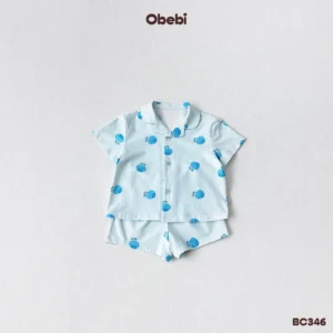 BC346 – Bộ Pyjama trẻ em họa tiết hoa quả mùa hè Obebi