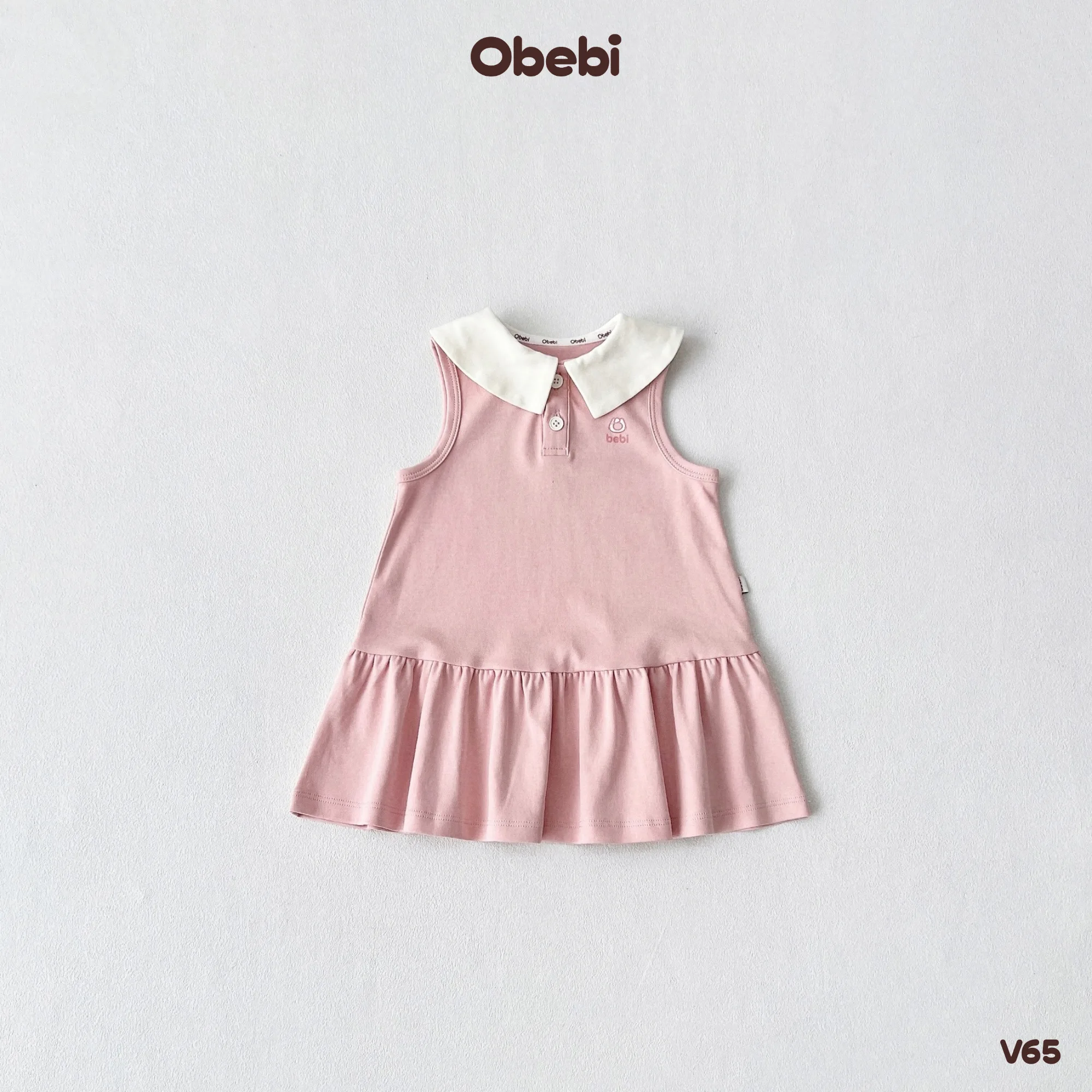 V65 – Váy Bé Gái Công Chúa Nhỏ Cổ Sen Obebi