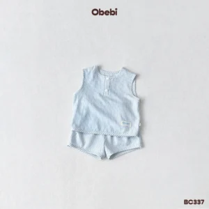 BC337 – Bộ ba lỗ trẻ em hoa tiết kẻ sọc mùa hè Obebi
