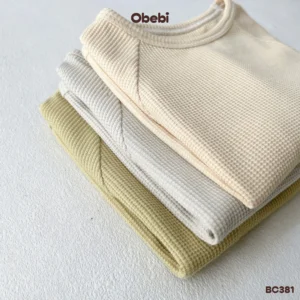 BC381 – Bộ cộc trẻ em mùa hè vải waffler Obebi