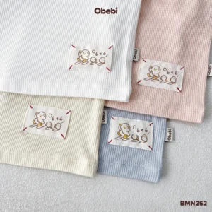 BMN252 – Bộ Mặc Nhà Trẻ Em Thu Đông Vải Gân Phối Màu Obebi