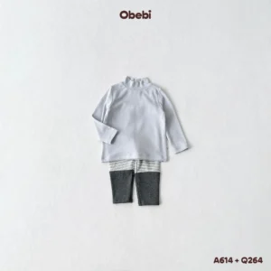 A614 – Áo Thun Giữ Nhiệt Trẻ Em Thu Đông Cổ 3 Phân Mềm Mại Giữ Nhiệt Obebi