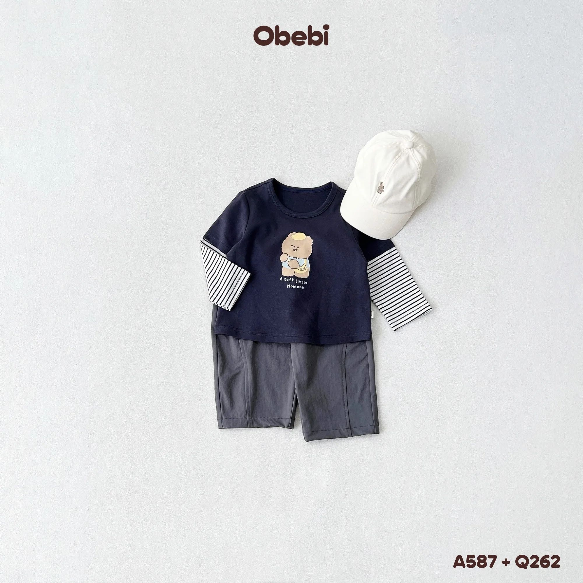 Q262 – Quần Gió Phối Cong Trẻ Em Obebi
