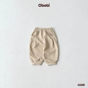Q268 – Quần Nỉ Trẻ Em Thu Đông Vải Nỉ Mềm Obebi