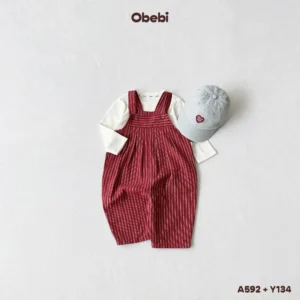 Y134 – Yếm Dài Kẻ Trẻ Em Obebi