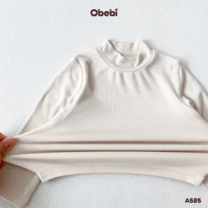 A585 – Áo Giữ Nhiệt Trẻ Em Thu Đông Cổ Cao 3 Phân Giữ Ấm Obebi