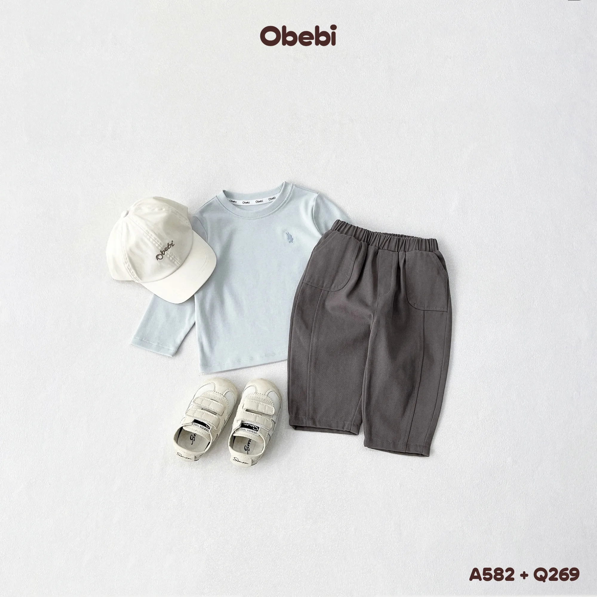 Q269 – Quần Kaki Trẻ Em Thu Đông Kết Cấu Năng Động Obebi