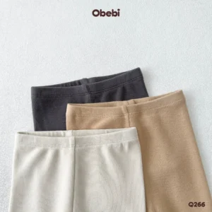 Q266 – Quần Legging Trẻ Em Thu Đông Tai Gấu Phối Màu Obebi