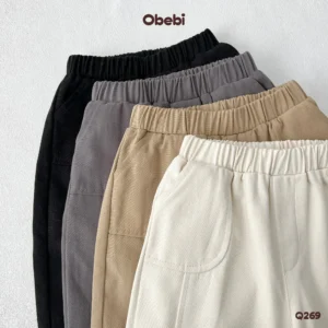 Q269 – Quần Kaki Trẻ Em Thu Đông Kết Cấu Năng Động Obebi